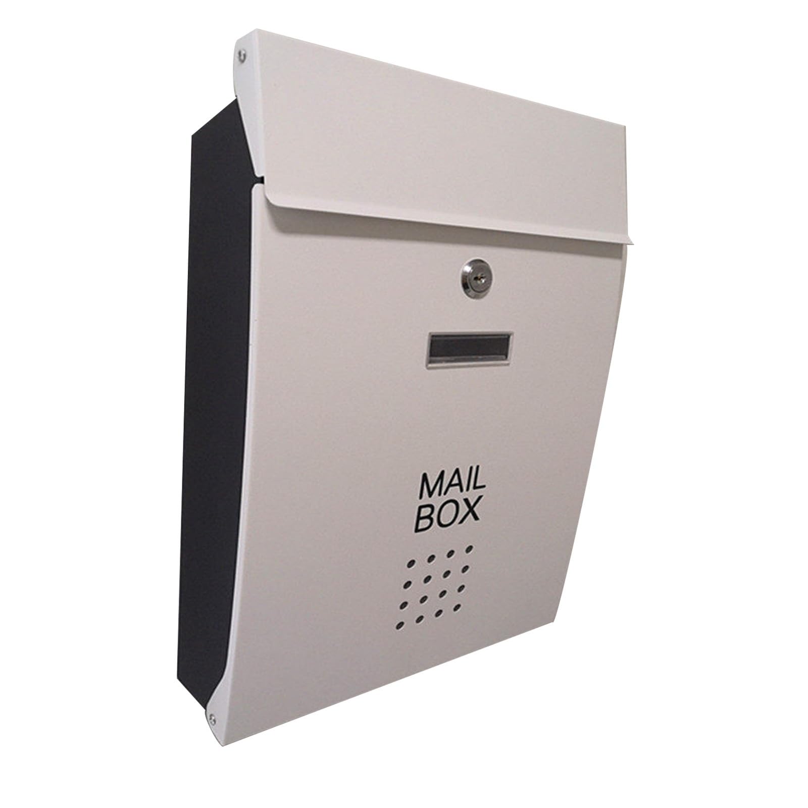 Wall Mount Mailboxes for Outside, Large Mailbox with Viewing Window, Locking Mail Box, Galvanized Steel Mail Box for House, Office, School(White)