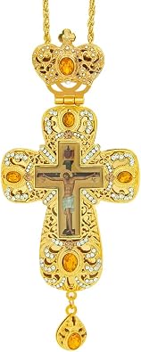 Orthodox Cross Pendant, Orthodox Cross Necklace, Religious Jesus Crucifix, Gifts for Priest with Box, Church, Wedding, Funeral