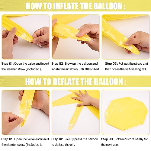 Image of PartyWoo Light Yellow Star Foil Balloons 6pcs Different Sizes Pack of 27 22 Inch Explosion Spike Mylar Balloons for Graduation Wedding Anniversary Bachelorette Engagement Birthday Party Decorations