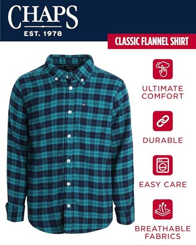Chaps Boys' Shirt - Casual Long Sleeve Button Down Flannel Collared Shirt - Plaid Flannel Shirt for Boys (S-XL)2