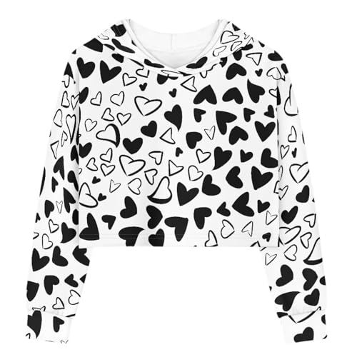 Girls Crop Top Hoodie Athletic Stretchy Short Hoodie for Girls,Comfort Fabric,Ideal for Playdates Travel,Size 5-6Y3