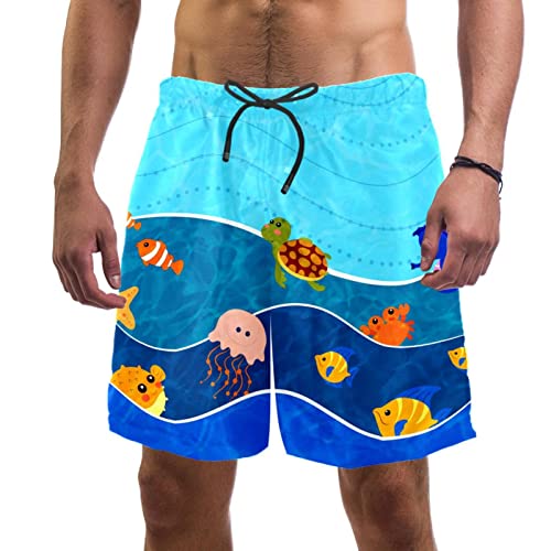 Maillots de bain pour hommes motifs animaux de la mer et short de plage