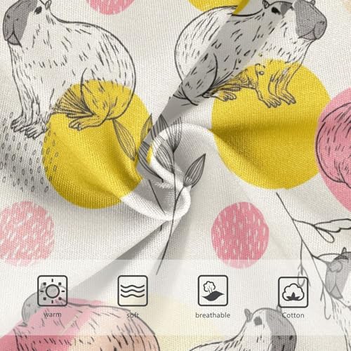 Joisal Cotton Girls Underwear Toddler Pink Yellow Capybaras Beige Girl Panties Cute Stylish Briefs Kids Undies 2t3