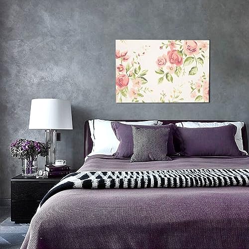 Impression de fleurs roses sur toile 30x45 cm sans cadre pour salon - 7