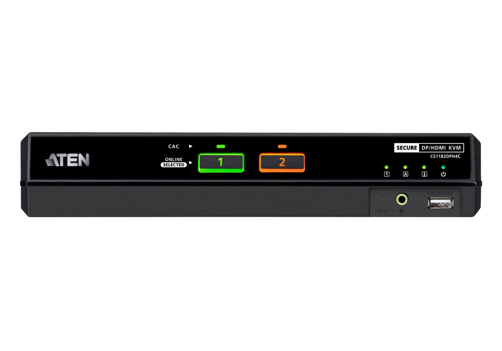 ATEN CS1182DPH4C Commutateur KVM Universel sécurisé 2 Ports USB 5K DP/HDMI à écran Unique avec CAC