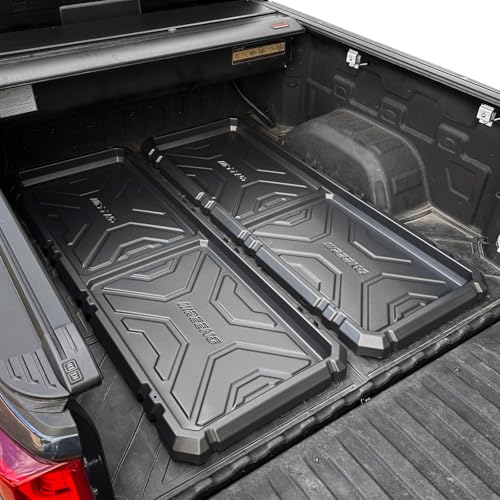 IIIREENO Slide-Out Truck Bed Organizer Tray, Heavy Duty Cargo Storage System with Easy Tailgate Access, Fits Mid-Size Bed Organizer 5'Beds, Durable HDPE Material, No Drilling