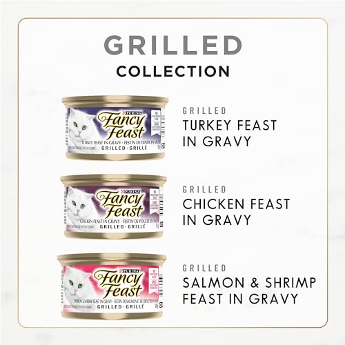 Fancy Feast Grilled Wet Cat Food, in Gravy Variety Pack 3 Flavours - 85 g Can (12 Pack) image 8