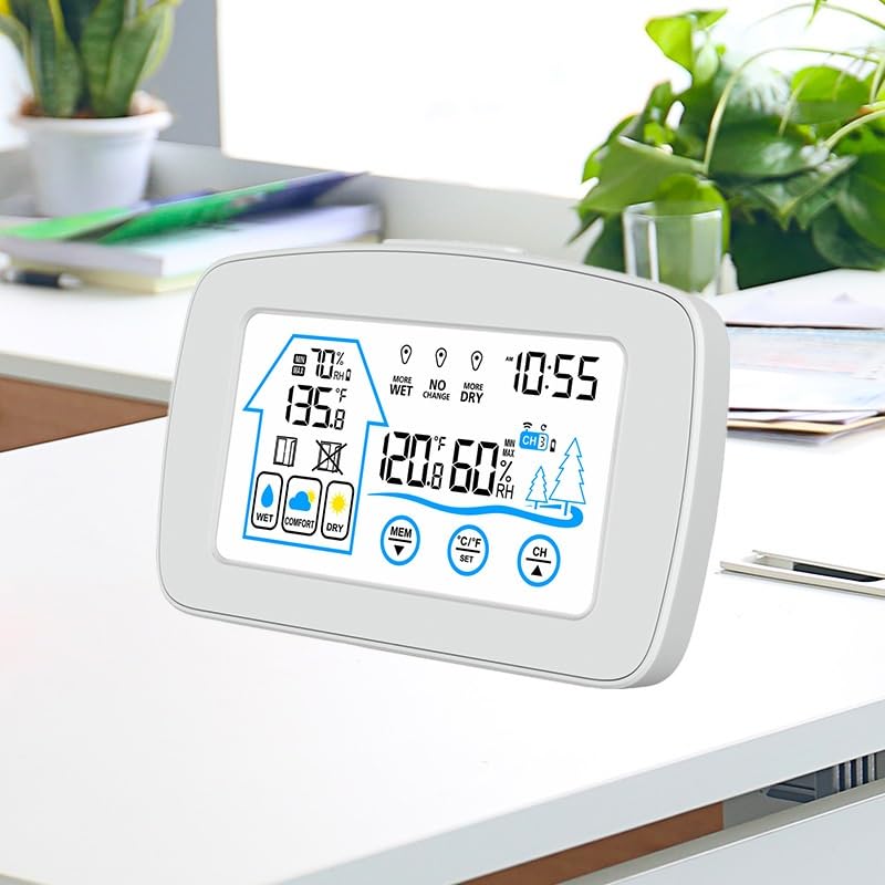 Large Screen Display Indoor and Outdoor Temperature and Humidity Meter image 4