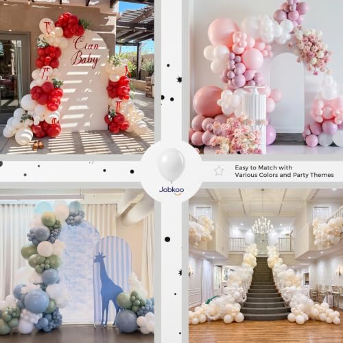 Image of Jobkoo White Balloons 50Pcs 12 Inch Wedding Bridal Engagement Latex Balloon