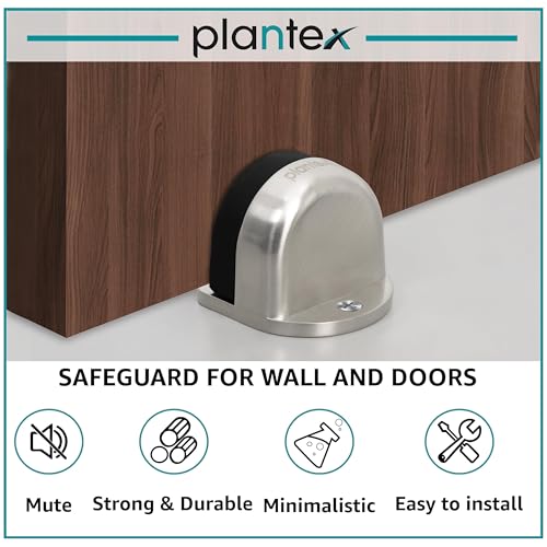 Image of Plantex Floor Mounted Door Buffer /Sound Dampening Rubber Buffer for Bed Room /Living Room /Kitchen /Bathroom Door /Stops for Door - Pack of 1 (Satin)