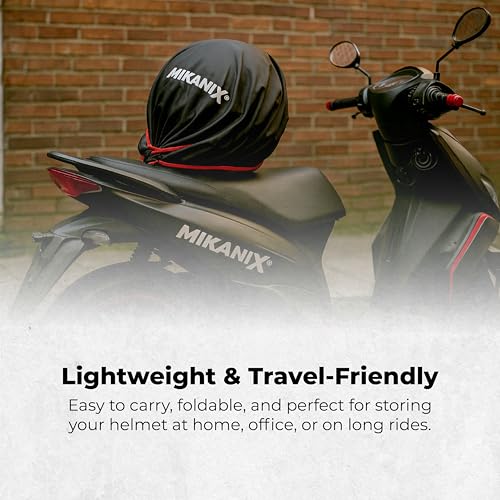 Image of OBEROI'S TRADERS Universal Helmet Cover Bag - Soft Fabric Dustproof Protective Bag for All Helmet Types, Fits Full & Half Face Helmets, Keeps Helmet & Visor Safe, Travel-Friendly