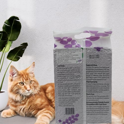 Image of Cature Care by Nature Tofu Cat Litter Natural Flushable Clumping Litter Plant Based Biodegradable Ultra Odour Control 99% Dust Free Low Tracking Cat Litter (Lavender, 6L)