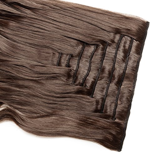 [PROMO] 17" Long Straight Curly Wavy Full Head Clip in Hair Extension 8 Pcs 18 Clips Real Thick Heat Resistance Synthetic Hairpiece for Women Girls (Medium Brown) - Thumbnail 2