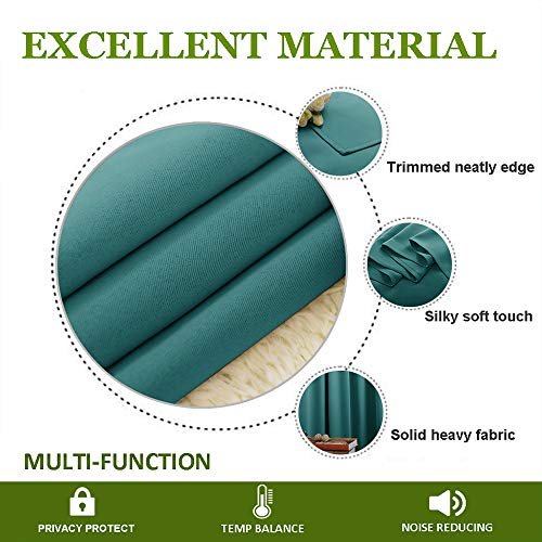 Image of NICETOWN Room Divider Curtain Screen Partitions, Blackout Curtain for Patio Sliding Glass Door, Premium Heavyweight Blackout Curtain Panel for Shelves (Sea Teal, 1 Panel, 10ft Wide x 8ft Long)