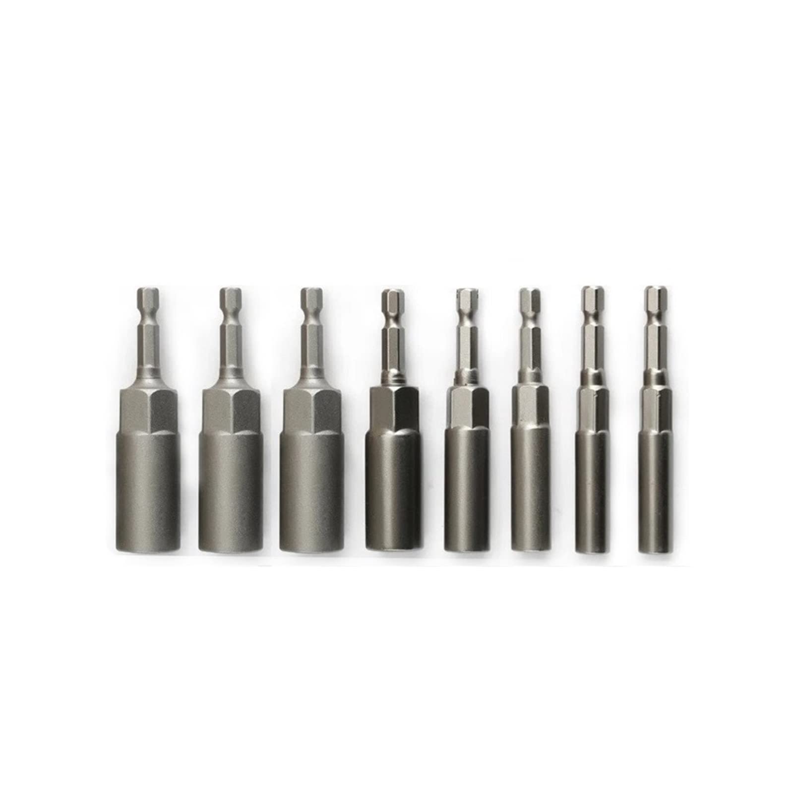 Destornillador de Impacto de 80 mm, 8 Unidades, Taladro, Adaptador de Vaso magnético Hexagonal de 1/4", Tuerca de Impacto, Taladro para Herramientas de Impacto.