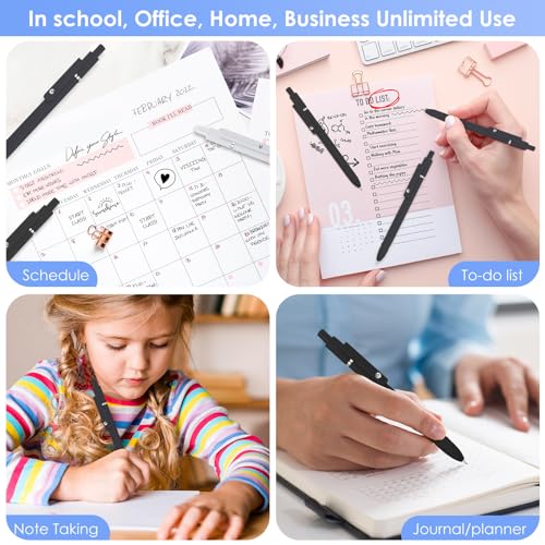 Image of Gel Pens, 6PCS 0.5mm Black Ink Fine Point Pens, Cute Office School Supplies | Anniversary Birthday Gifts for Men Women, Quick Dry Smooth Writing Pens For Journaling, Nurse Aesthetic Pen, Elegant Black