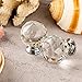 30mm (1.2in) Crystal Knobs, Round Diamond Shape Crystal Knobs for Drawer Dresser, Metal Base, Clear (6 Pieces with 22mm,45mm Screws)