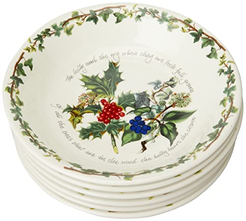 Portmeirion The Holly & Ivy Pasta Bowl, Multi-Colour, 20 cm, Set of 6, 20 x 20 x 4 cm - Image 3