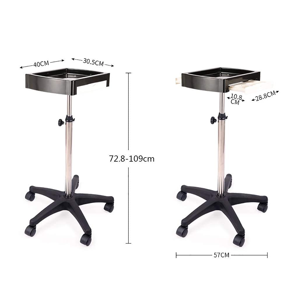 Carro de Almacenamiento Multifuncional, Carrito de Servicio doméstico para salón de Belleza, peluquería, con Bandeja de Servicio de 5 Ruedas, Carrito de Herramientas de a