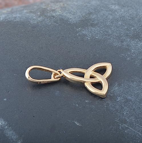 14K Solid Yellow Gold Womens Small Celtic Triquetra Charm Pendant Ladies Dainty Triquetra Knot Pendant4