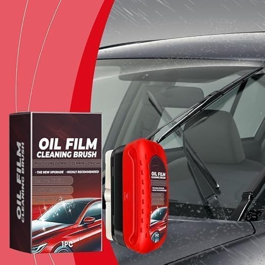 Image of Oil Film Cleaning Brush for Car Glass | Powerful Windshield Cleaner & Oil Film Remover | Glass Cleaning Board for Clear View, Anti-Fog & Enhanced Driving Visibility pack of 1