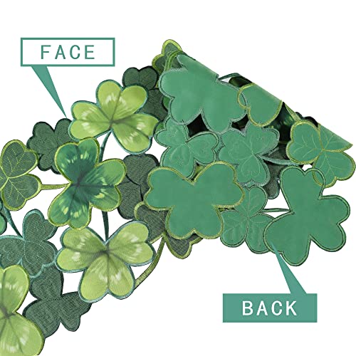 OWENIE-Embroidered-St-Patricks-Day-Table-Runner-Small-Spring-Table-Runner-36-Inches-Long-for-Coffee-Table-Applique-Cutwork-Green-Irish-Clover-Shamrock-Festival-Tabletop-Decor-13-x-36-Inches OWENIE Embroidered St Patricks Day Table Runner Small Spring Table Runner 36 Inches Long for Coffee Table Applique Cutwork Green Irish Clover Shamrock Festival Tabletop Decor 13 x 36 Inches