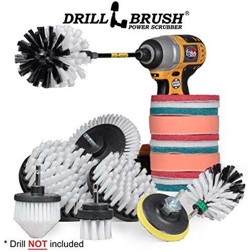 Drill Brush Power Scrubber By Useful Products - Carpet Cleaner - Car Cleaning Kit - Car Wash Kit - Glass Cleaner - Glass Cooktop Cleaner - Upholstery Cleaner - Upholstery Brush - Pet Hair Remover #TOP4