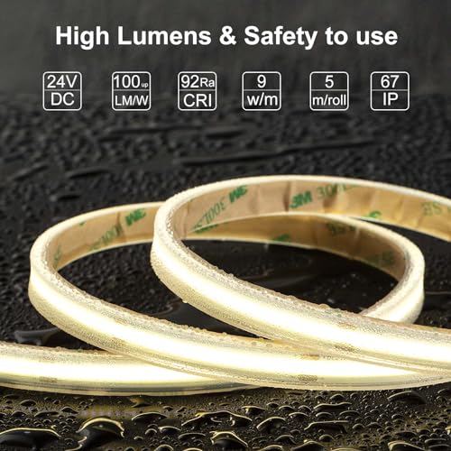 Tira LED COB impermeable 5 m blanco natural LLTOP miniatura 4