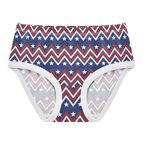 Wusikd Stars Girls' Underwear Cotton Blue Red Stripes Girls Briefs Soft Toddler Underwear 4T