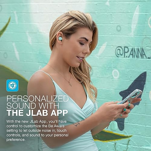 Image of JLab JBuds Mini True Wireless Bluetooth Earbuds + Charging Case, Mint, IP55 Sweat and Dust Proof, Bluetooth Multipoint, Be Aware Audio, 3 EQ Sound Settings, Crystal Clear Calls