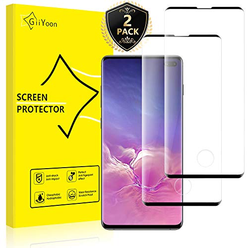 GiiYoon-2 Piezas Protector de Pantalla para Samsung Galaxy S10+/S10 Plus Cristal Templado,[3D Curvo] [Cobertura Completa] [9H Dureza] Vidrio Templado HD Protector Pantalla para Samsung Galaxy S10 Plus