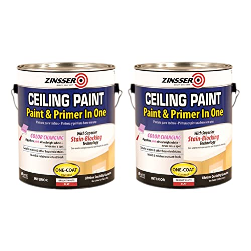 Zinsser 260967-2PK Ceiling Paint and Primer in One, Gallon, White, 2 Pack