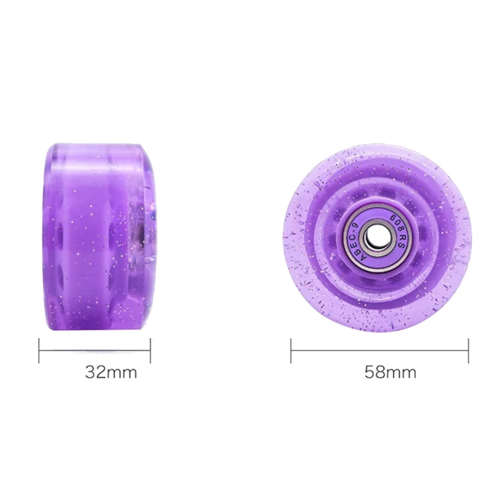 Longboard Skateboard-Räder, 8 Stück, 32 x 58 mm, 82 A, Rollschuh-Räder mit Kugellager, mit Multifunktions-Skateboard-Rollschuh-Zubehör
