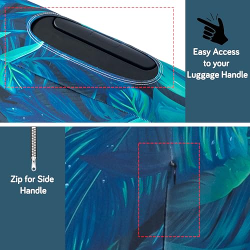 Image of HOKIPO 220gsm Durable and Washable Suitcase Covers for Trolley Suitcase, Medium (21-22inch) - Tropical Escape (AR-6344-D8)