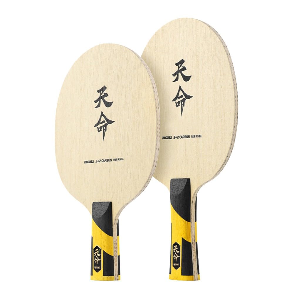 Lama da ping pong in fibra di carbonio a 7 strati (5 legno + 2 carbonio) manico FL, lunghezza 260 mm, 88C90, per giocatori avanzati e competitivi