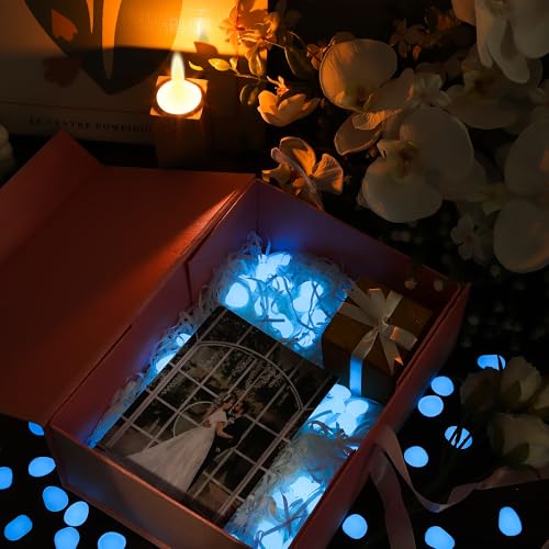 Image of 150 PCS White Glow Rocks Luminous Stones DIY Pebbles Fish Tank Garden | OSOPOLA White Luminous Stones Glow Rocks Fish Tank Accessories Turtle DIY Pebbles For Fairy Garden FD05WH150