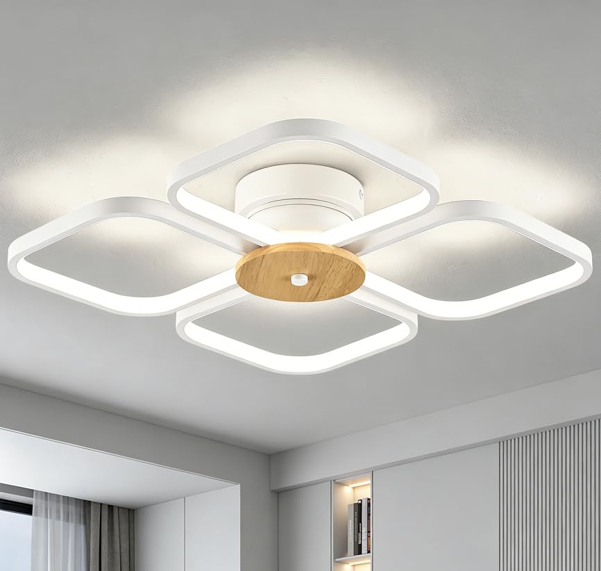 LED Deckenleuchte Weiß 38cm Modern Deckenlampe Wohnzimmer Sc
