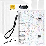 シール帳 透明 A6サイズ はがせる 女の子 シールバインダー シール手帳 クリアバインダー 6穴 シール収納 推し活グッズ シール台紙10枚セット 3層構造 PPシート2枚&専用ストラップ付き（星柄入り）