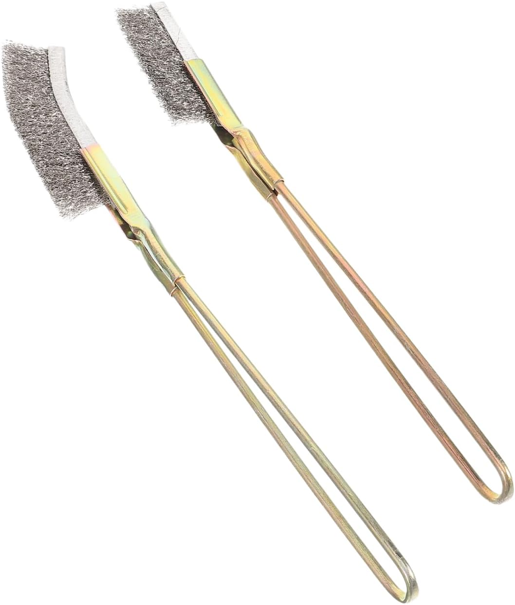 Ipetboom Bird Cage Cleaning Brush Long Handle Pet Cage Cleaning Accessory with Straight and Elbow Heads Hanging Storage Hole for Corners and Narrow Spaces