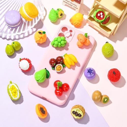 LiQunSweet 19 pcs 19 Styles Miniature Figurines Imitation Fruit Resin Ornament 3D Fruit Cabochons No Hole Beads Display for DIY Jewelry Embellishment Home Office Desk Decor by LiQunSweet - Used condition - Image 6