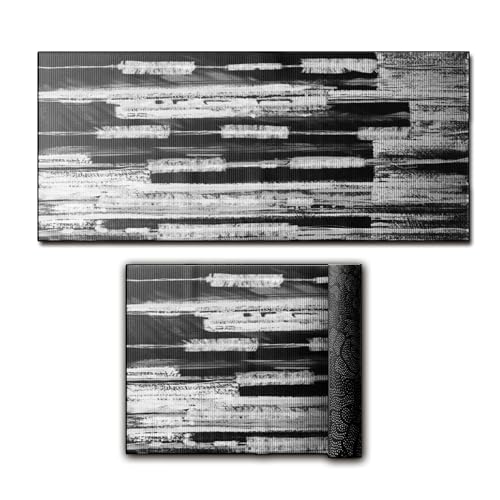 CUIMEI Antideslizante Acolchada 110 x 150 cm FÁCIL Limpieza Antideslizante Alfombra Bebe con Respaldo de Goma para pasillos salita y entradas, Negro
