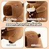 TITQWOP 12" Capybara Stuffed Animal Pillows Capybara Plush Clutching a Milk Tea, Ultra Soft Huggable Gift for Kids, Girls, Boys & Milk Tea Lovers #2