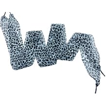 N/A Fashion Leopard Shoe Laces, Soft Satin Ribbon Shoelaces for Casual Shoes Shoestring for Women Girls 4CM Wide 1 Pair