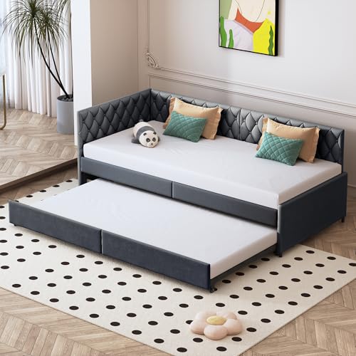 Multifunktionales Schlafsofa 90x200 cm, Ausziehbar 2-Sitzer-Sofa...