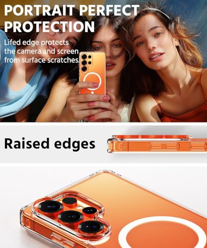 Image of Magnetic Case for Samsung Galaxy S26 Ultra 5G Compatible with MagSafe, Shockproof Phone Bumper Cover, Anti-Scratch Clear Back (Clear)