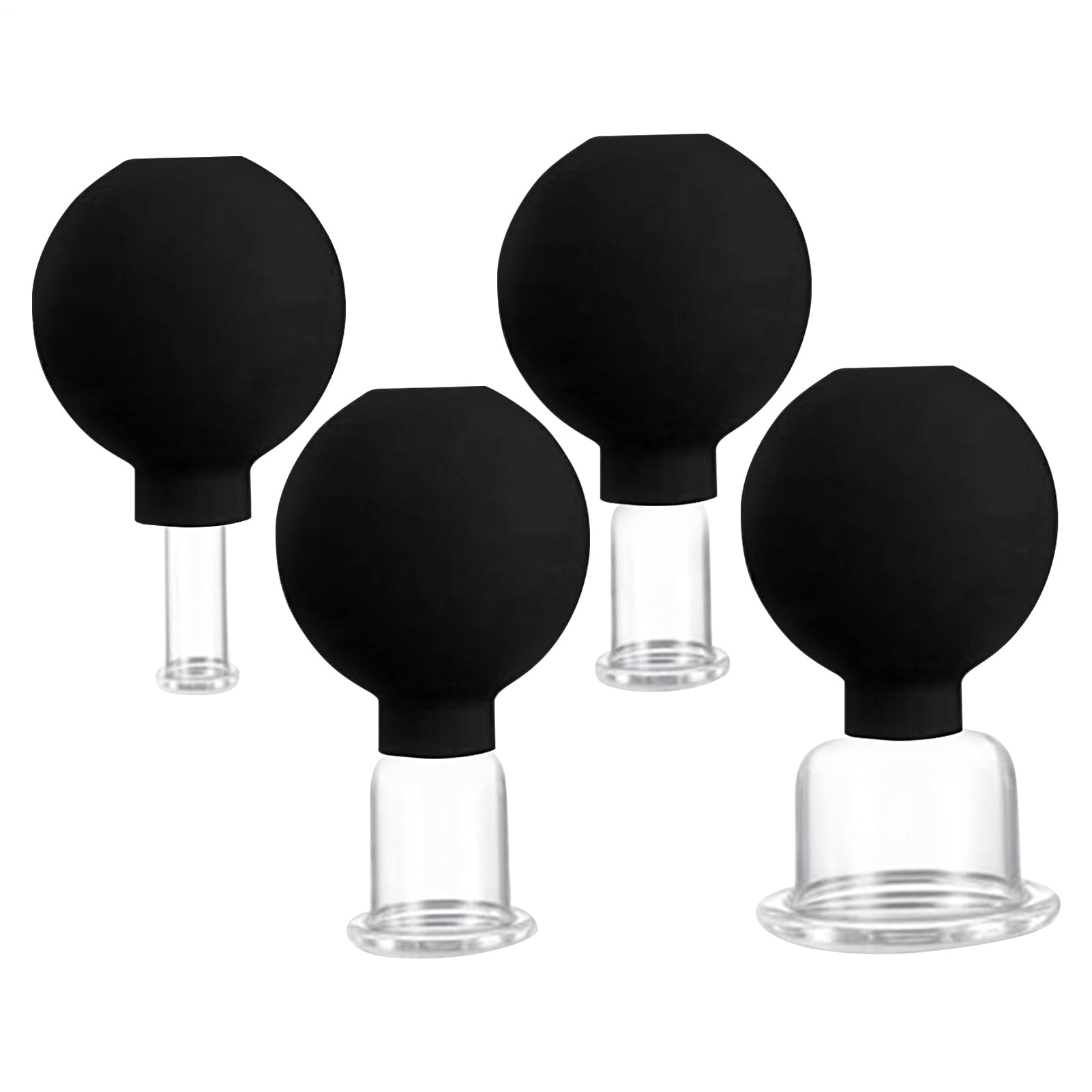 Ensemble de ventouses pour le visage, ventouses portables pour le visage, ensemble de 4 pour le corps, outil de massage du dos pour salon de beauté à domicile pour la relaxation, thérapie de
