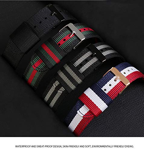 Shieranlee Compatible Con Swatch Strap(17Mm 19Mm 20Mm 22Mm),Morbido Ricambio Sportivi Nylon Band Con Chiusura Regolabile - 4