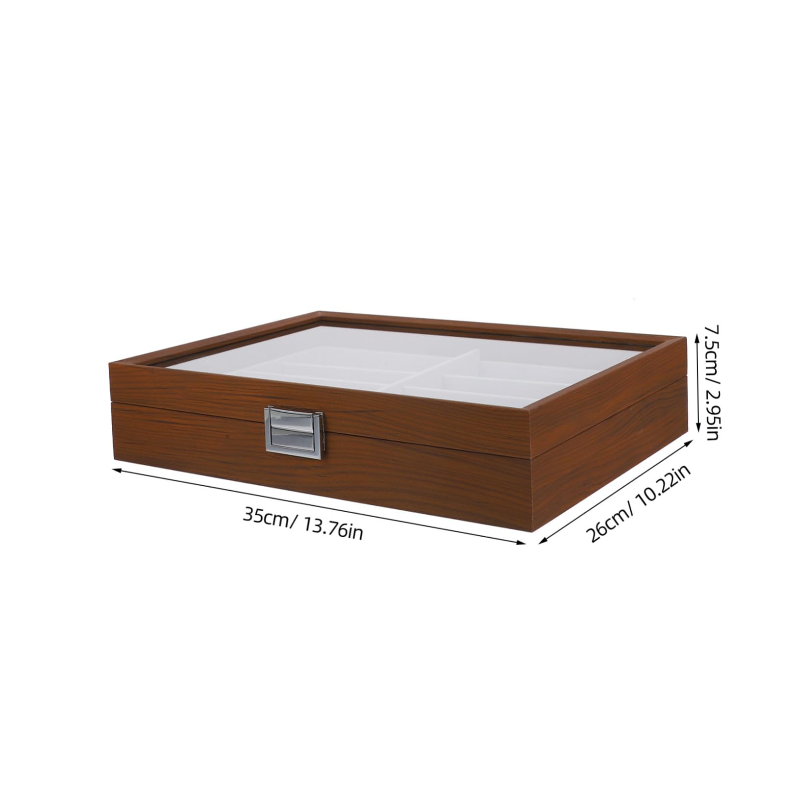 SOLUSTRE Organizer Stilvolle Sonnenbrillen Aufbewahrung Sonnenbrillenbox mit 8 Fächern Holz Tragbares Brillen Display mit Displayfunktion für Sommerfest und Reise