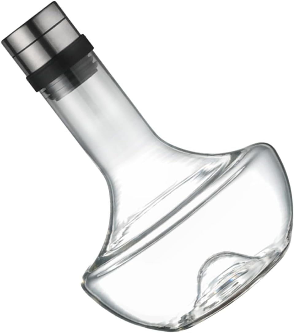 1Pc Hand Held Glass Wine Decanter Fast Aerator for Brandy Whiskey More for Home Parties Bars Smooth Pouring Design