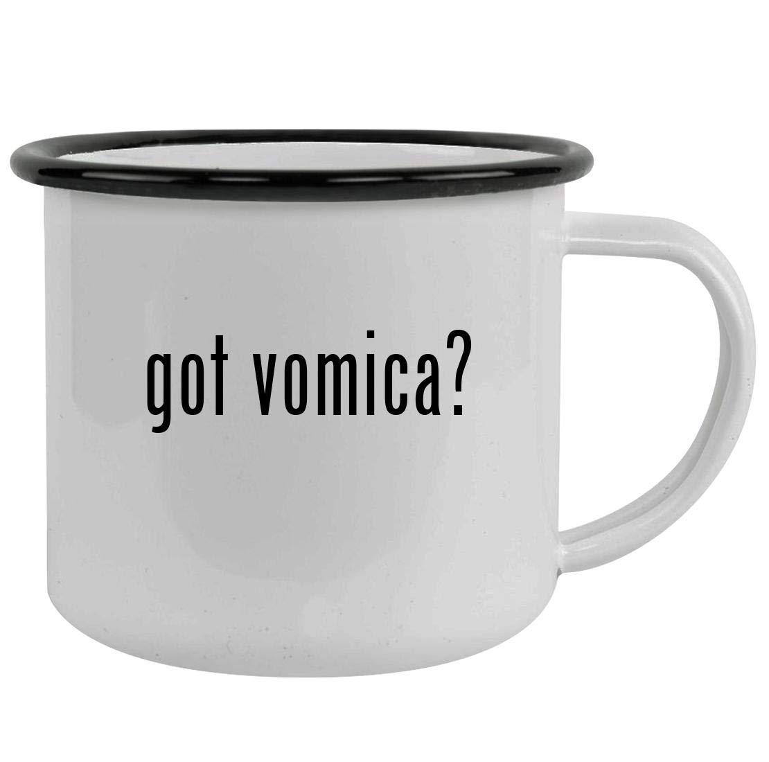 got vomica? - Sturdy 12oz Stainless Steel Camping Mug, Black